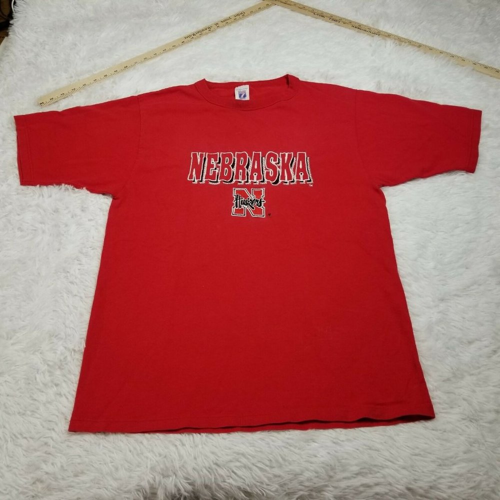VINTAGE Logo 7 Nebraska Cornhuskers T Shirt Medium